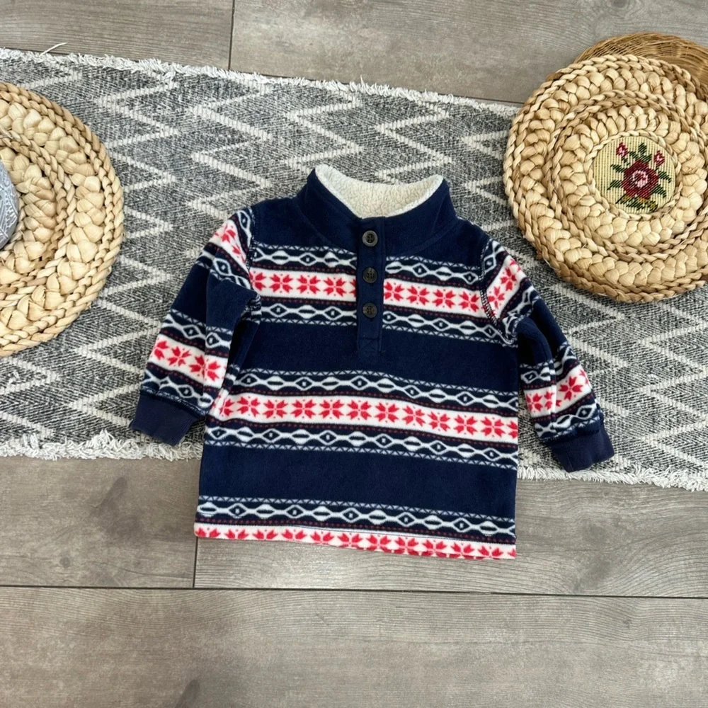 Carter's Baby Boy Winter Aztec Western Holiday Fleece Sweater Pullover 6 Months